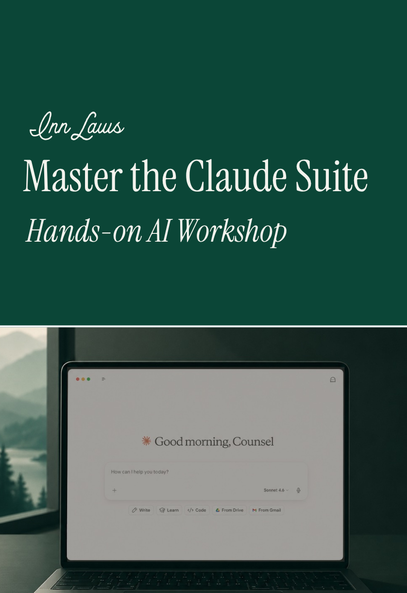 Inn Laws hands-on AI training — the &ldquo;Master the Claude Suite&rdquo; workshop